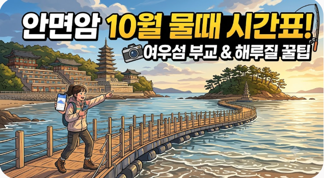 안면암 10월 물때 시간표 물때표