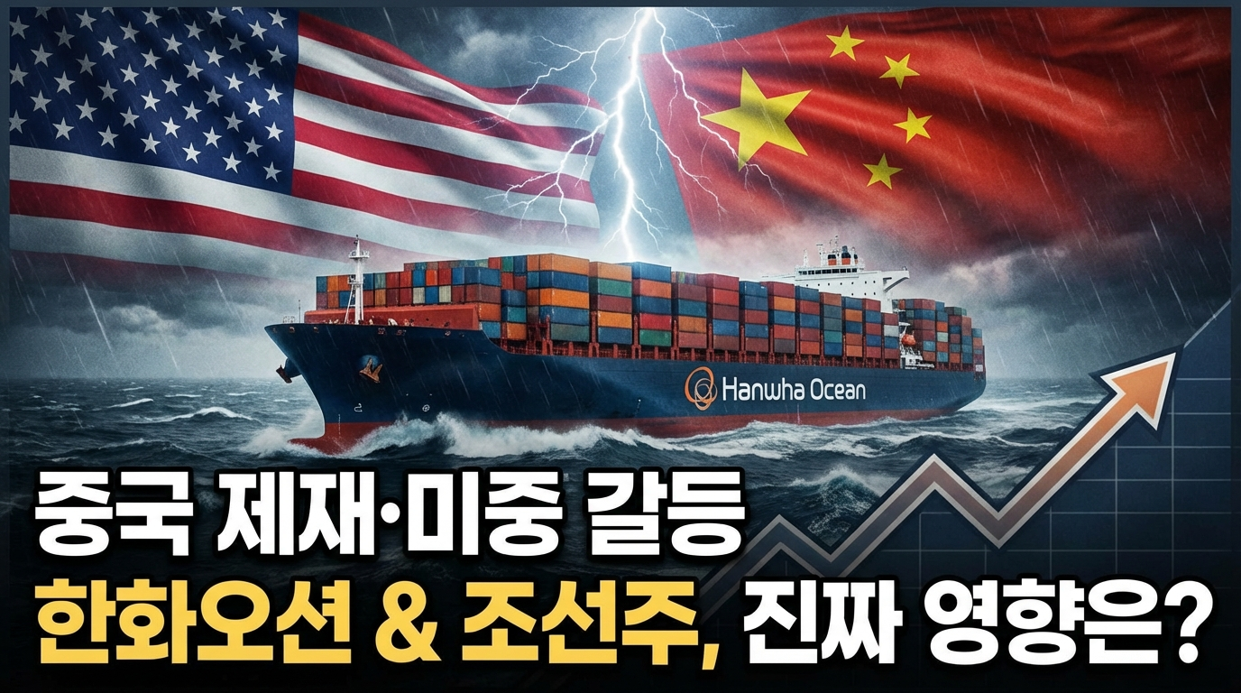 2025년 미중 조선업 갈등 속 한화오션 제재 1년 유예! MASGA 프로젝트로 K조선 반사이익 실현. HD현대중공업·삼성중공업 주가 전망, 증권사 목표가, 투자 리스크까지 완벽 정리. 조선주 지금 담아도 될까?