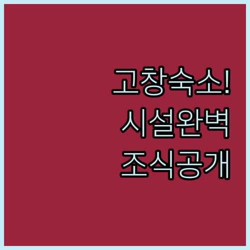 실패 없는 고창 숙소 예약 가이드 시..