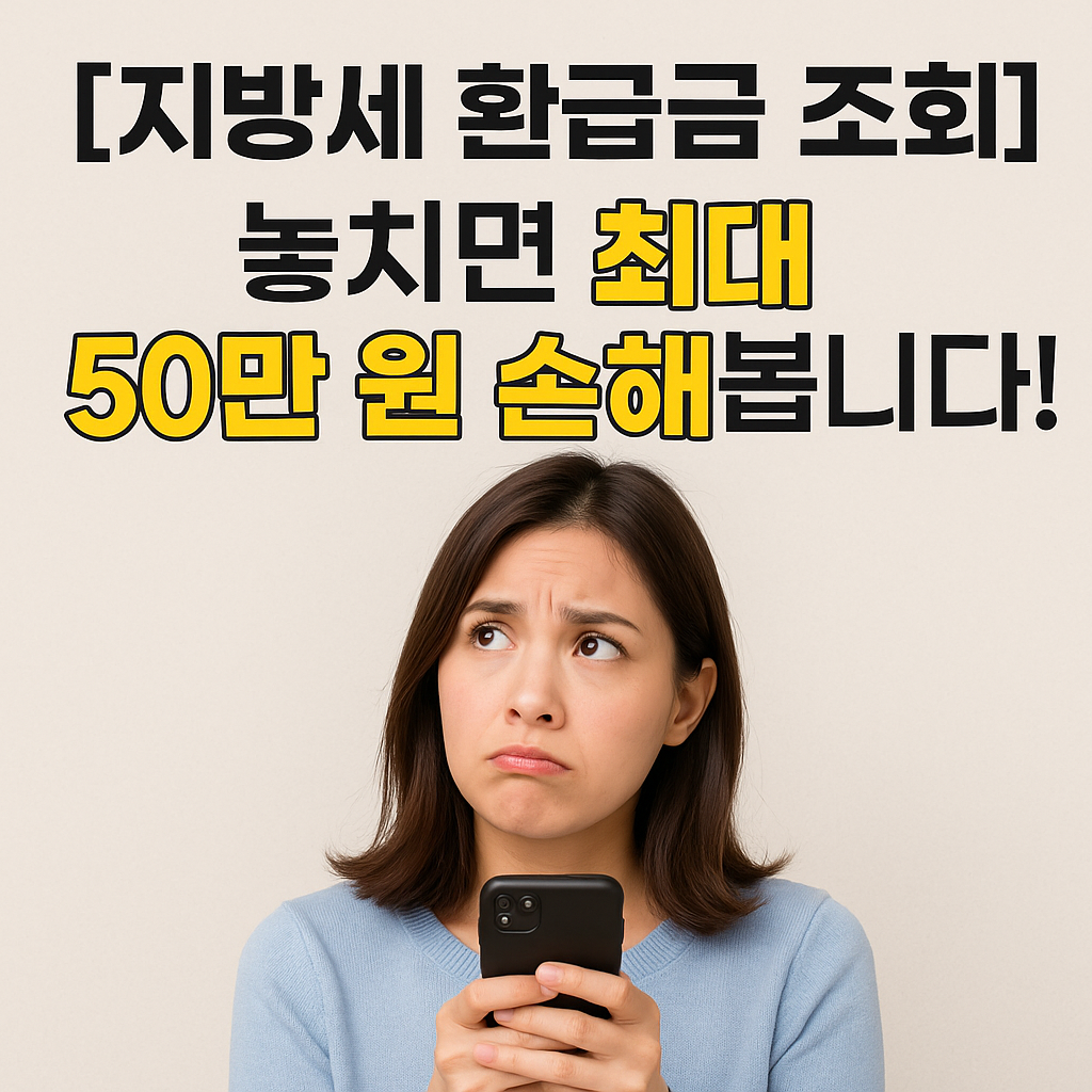 [지방세 환급금 조회] 놓치면 최대 50만 원 손해봅니다!