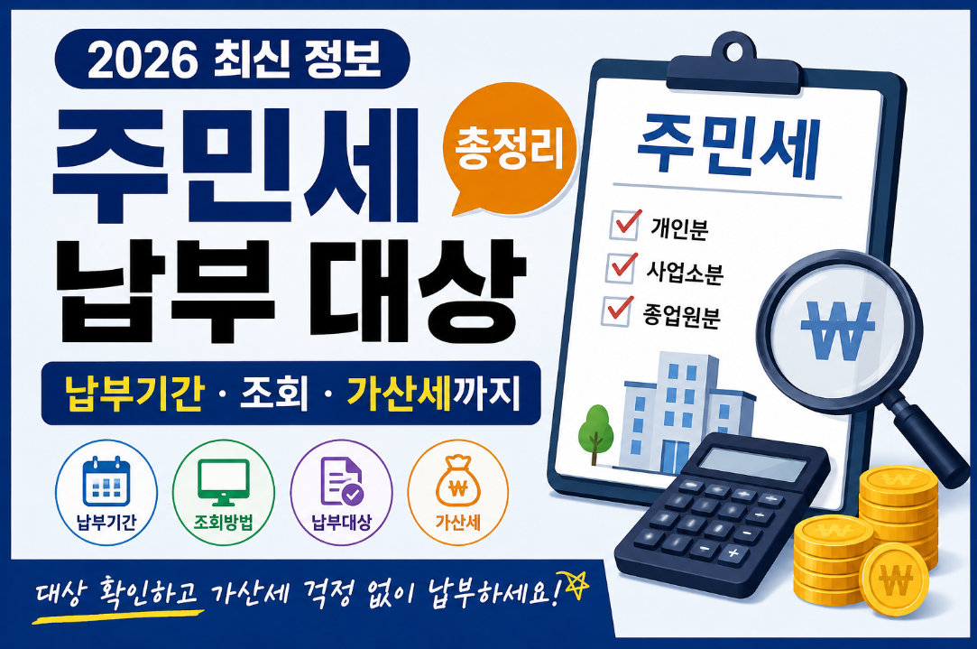 주민세 납부 대상 총정리|2026 납부기간·조회·가산세 한눈에