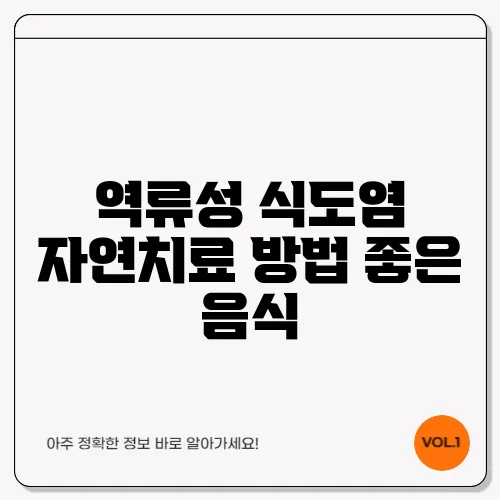역류성 식도염 자연치료 방법 좋은 음식