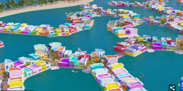 물에 잠기고 있는 몰디브가 내놓은 긴급 대책은? VIDEO:Incredible images of the world's first floating city set in Maldives