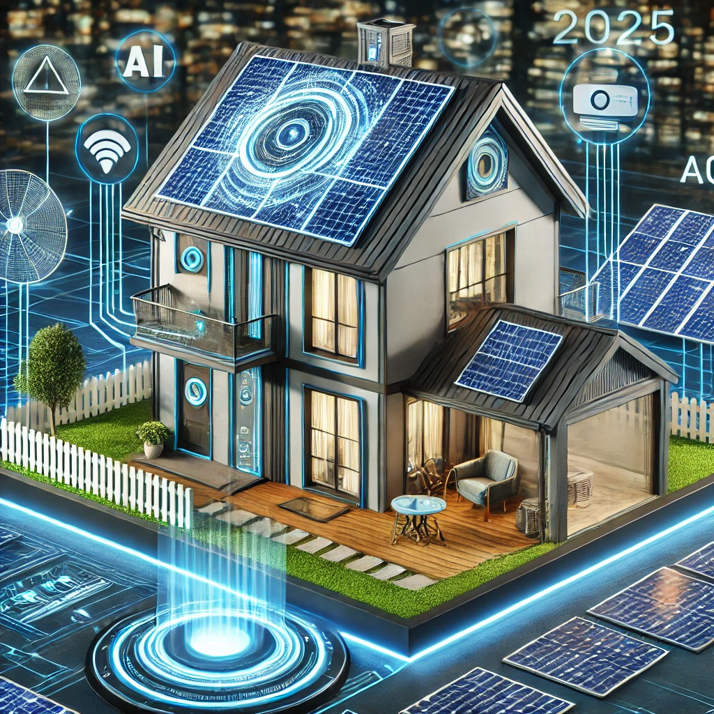 AI 기술과 태양광 패널을 갖춘 미래형 스마트홈