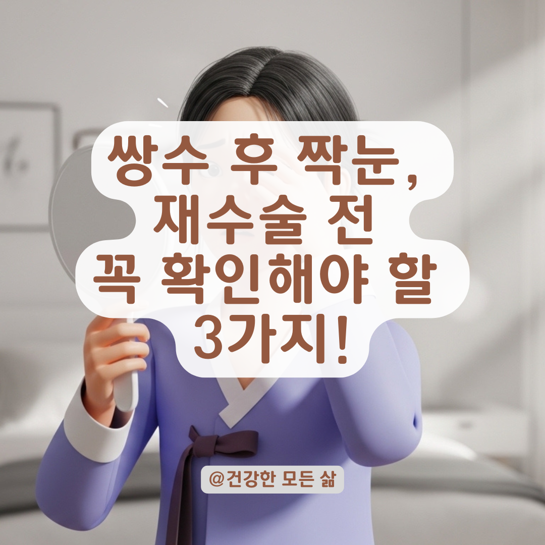 쌍꺼풀 수술 전보다 심해진 짝눈 증상 완화를 위한 단계별 대처 수칙!