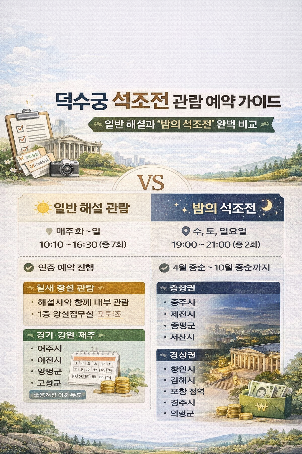 덕수궁 석조전 관람 예약 가이드: 일반 해설과 '밤의 석조전' 완벽 비교