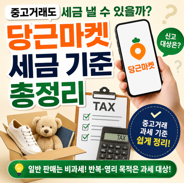 중고거래도 세금 낼까? 당근마켓 세금 기준과 신고 대상 총정리