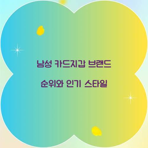 남성 카드지갑 브랜드 순위