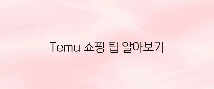 Temu 쇼핑몰 사이트|쇼핑 방법