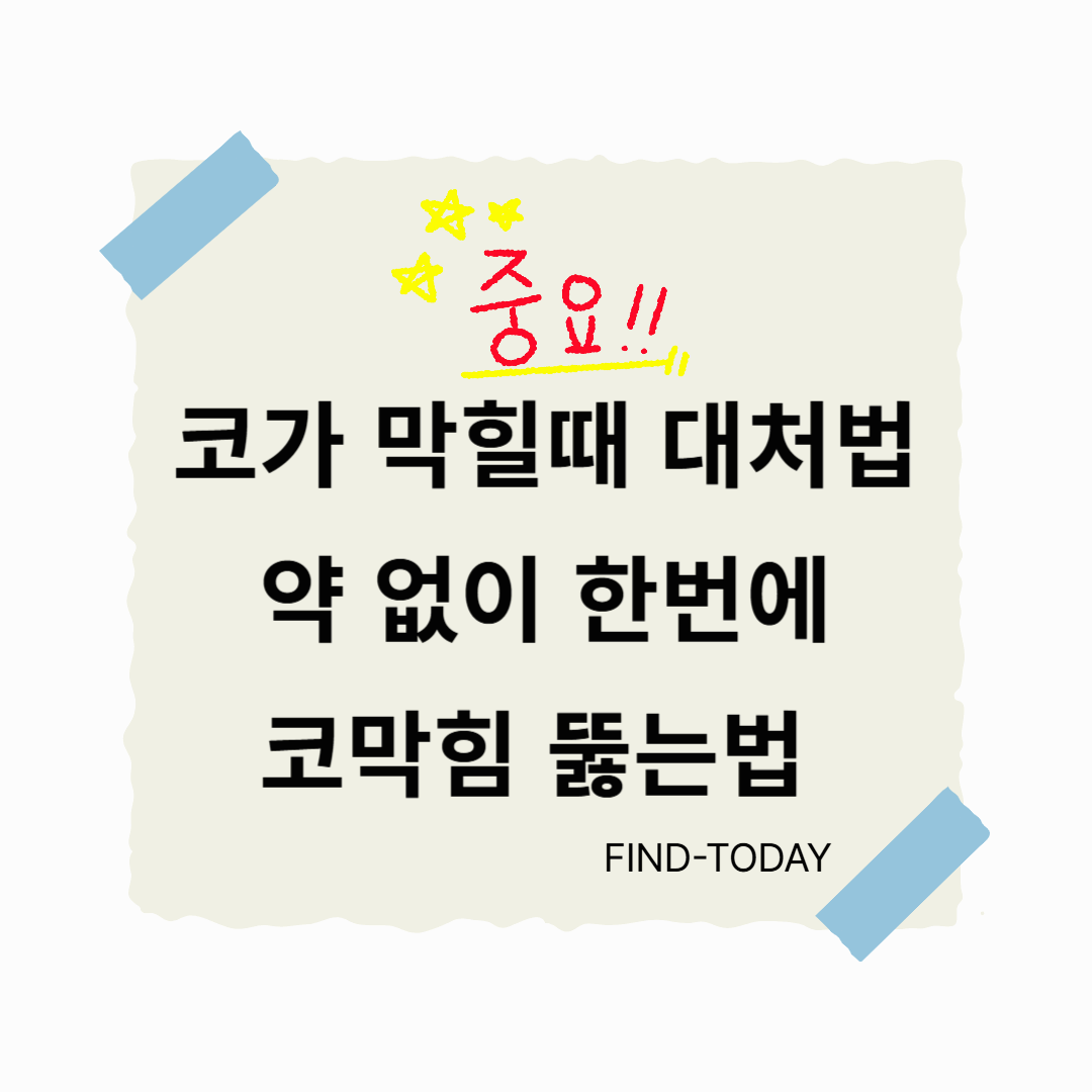 코가 막힐때 대처법, 약 없이 한번에 코막힘 뚫는법