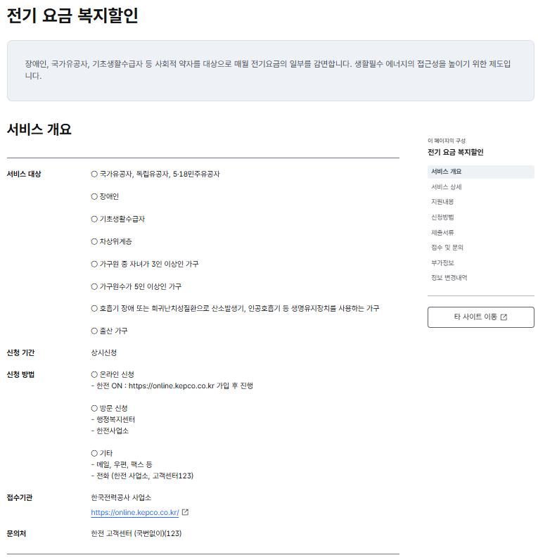 2025년 전기요금 할인 제도 총정리