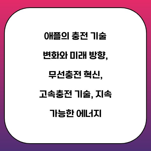 애플의 충전 기술 변화와 미래 방향