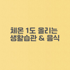 체온 1도 올리는 생활 습관과 음식을 통해 병들지 않는 건강법