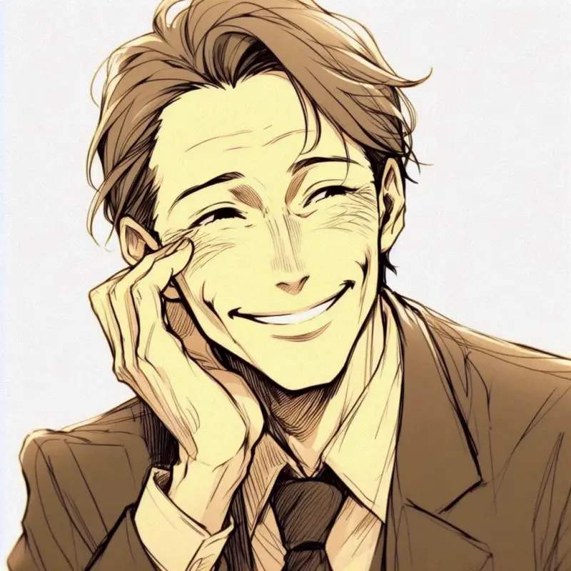 눈 주변에 주름이 생기는 남성의 모습