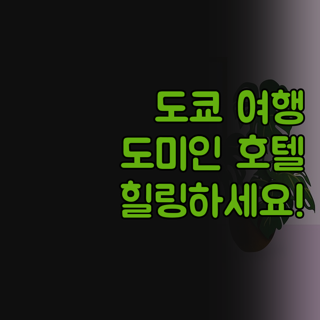 도쿄 여행, '도미인'에서 힐링하세요
