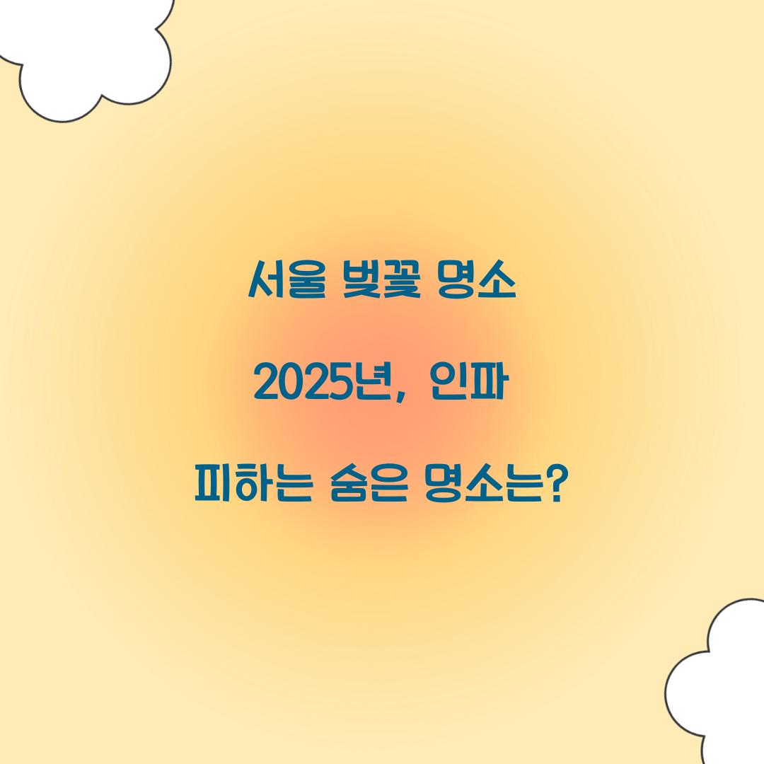 서울 벚꽃 명소