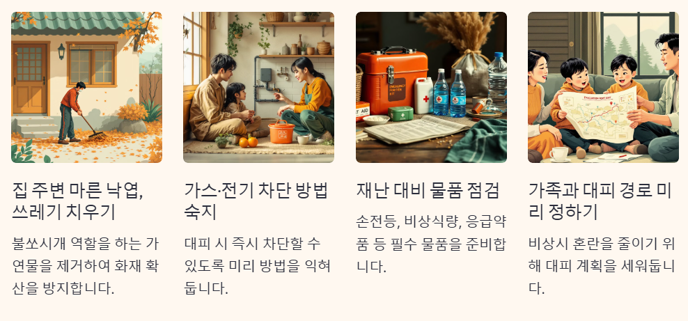 산불 피해를 줄이기 위한 가정내 대비 방법