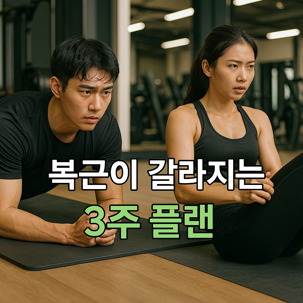 복근 운동에 집중하는 3주 플랜 도전