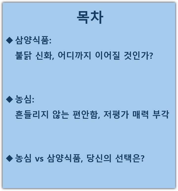 농심, 삼양식품 주가 전망, 비교, 목표주가 상향, 실적 전망, 추가 매수, 매도 전략 목차