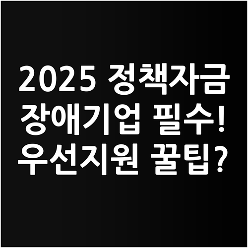 2025년 장애인기업 확인서 정책 자..