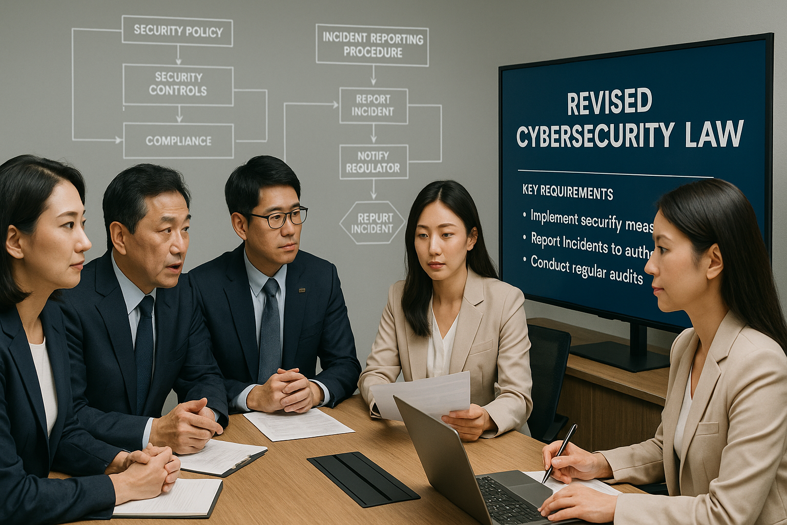 최고경영자와 CISO가 참석한 개정 사이버보안법 검토 회의