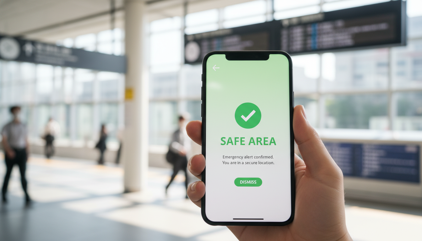 안전한 일본 여행을 위해 스마트폰에 설치된 일본 지진 대비 야후 방재속보 앱 화면