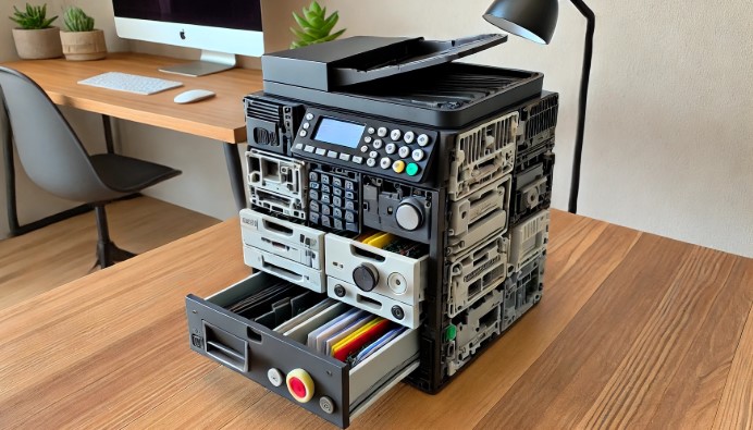 @고장 난 프린터 부품으로 만든 서랍형 보관함 이미지
