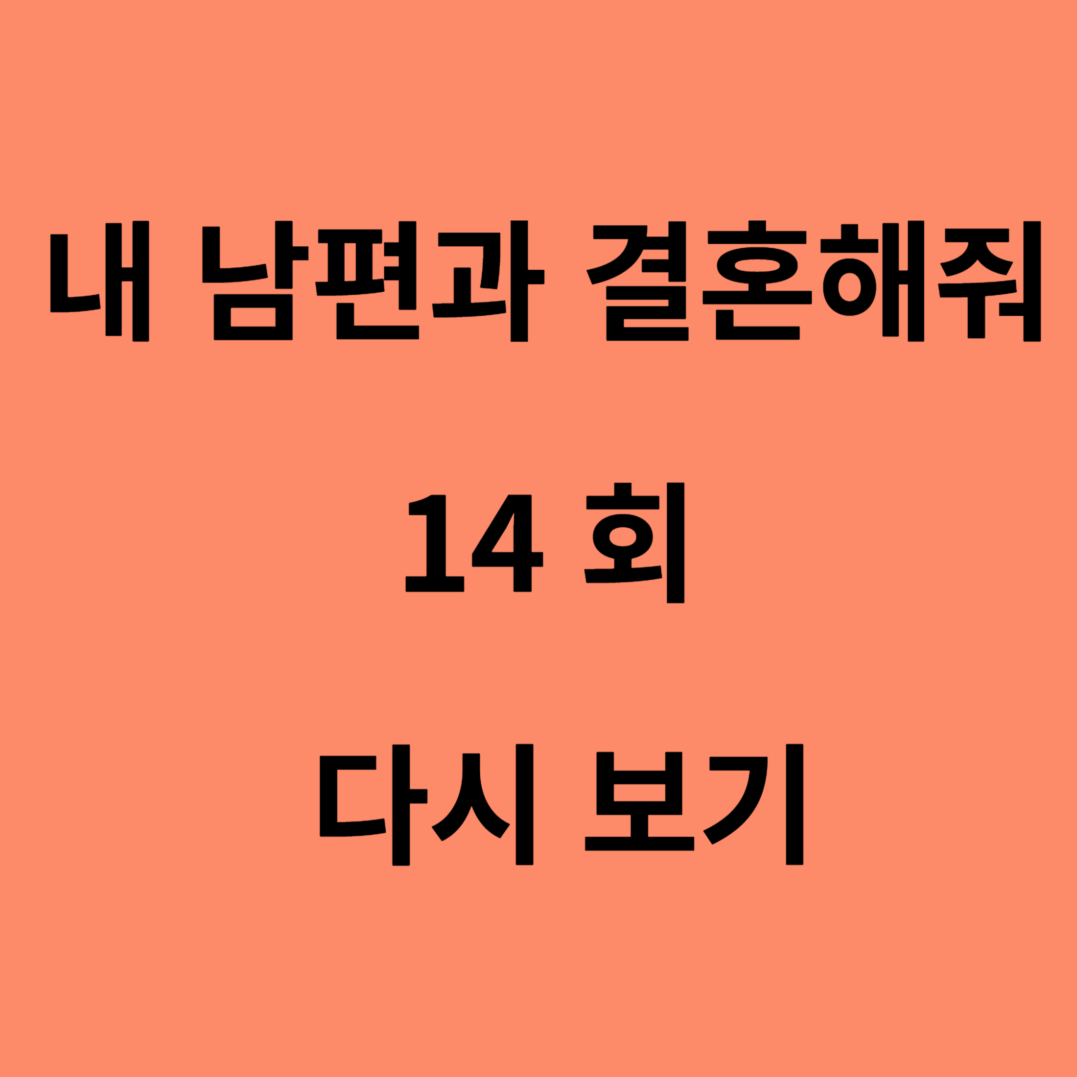내 남편과 결혼해줘 14 회 다시 보기