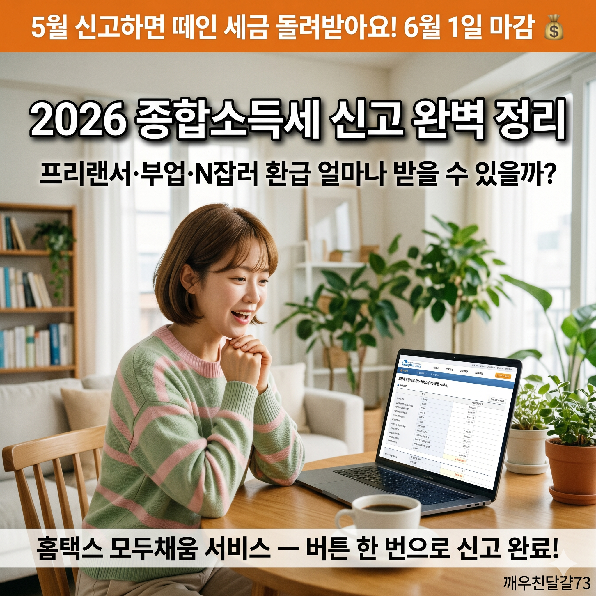 2026 종합소득세 신고 완벽 정리 &mdash; 내가 신고 대상인지, 환급은 얼마나 받는지 5분이면 확인!