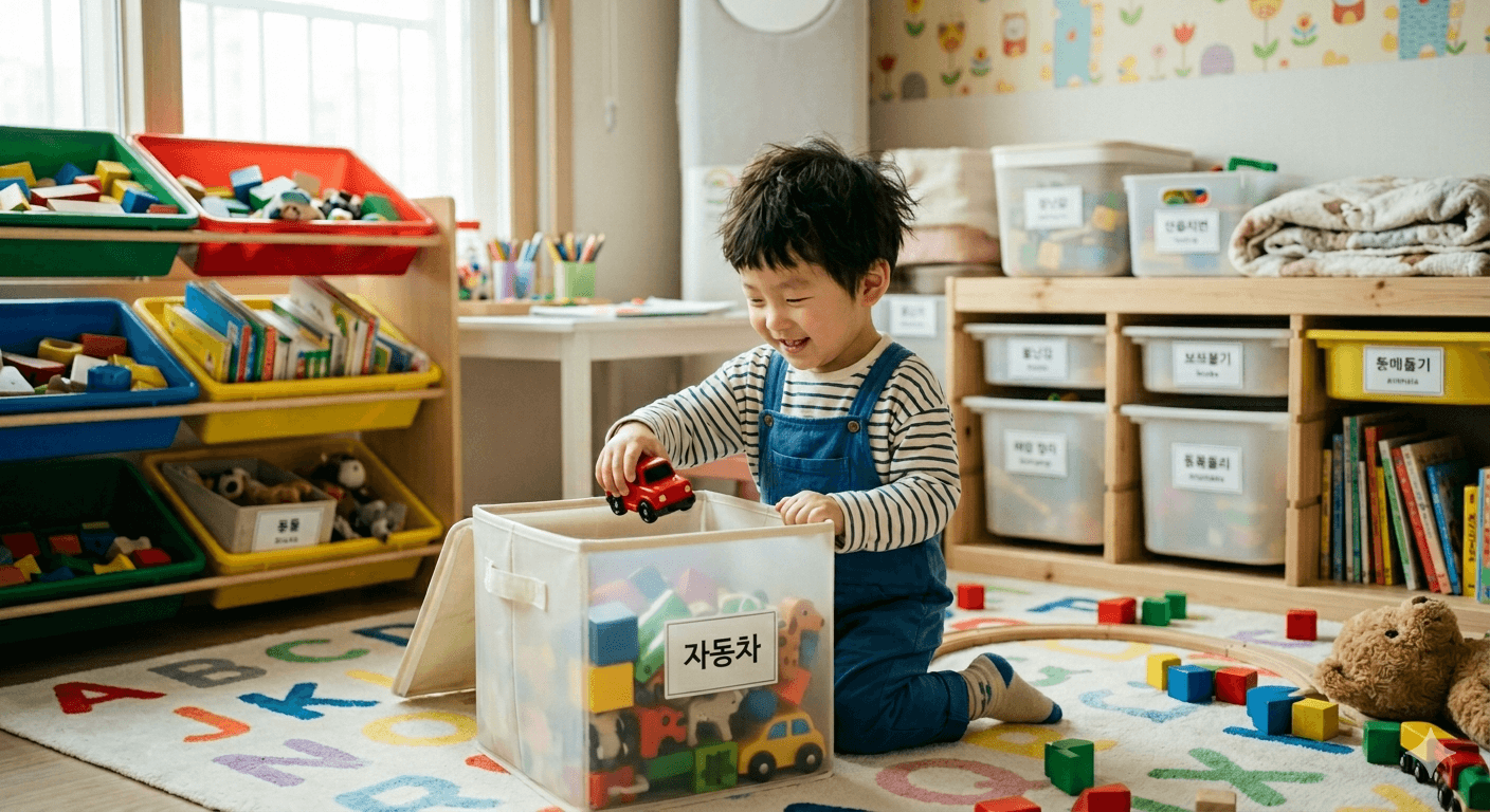 아이 스스로 장난감 정리하기