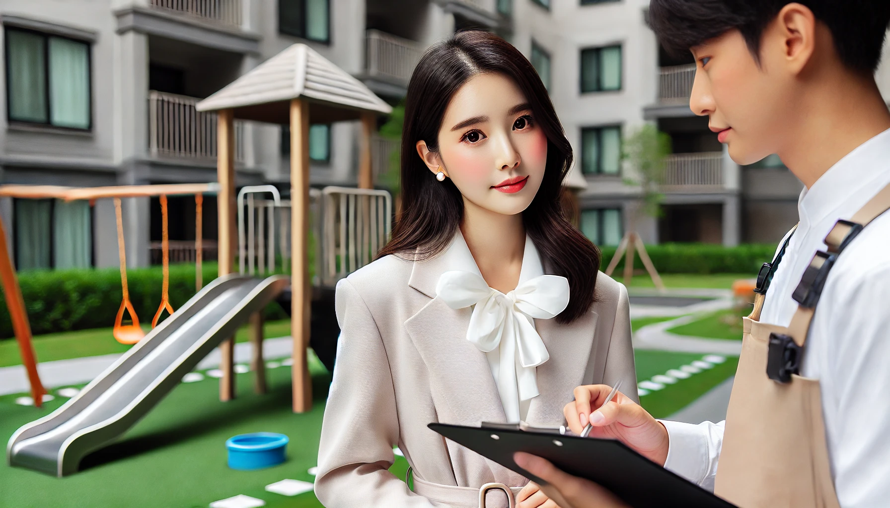 어린이놀이시설 점검하는 이미지