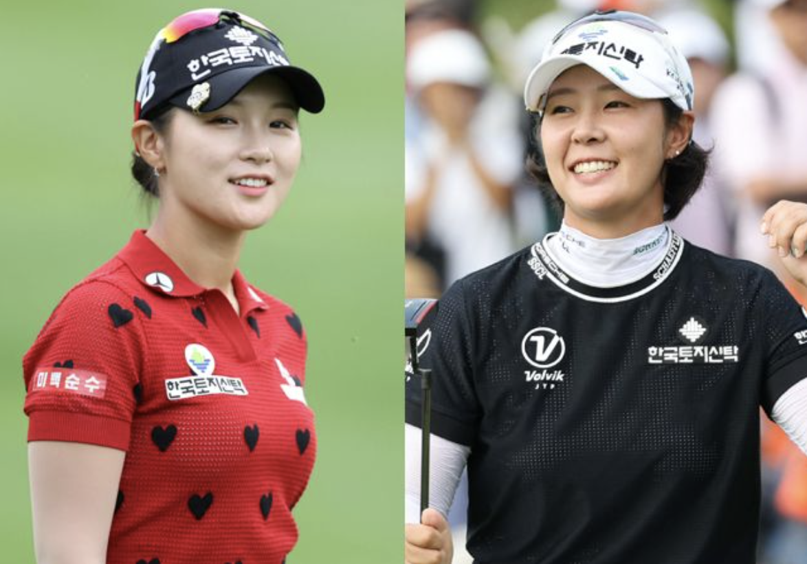 10억 돌파 경쟁 및 다승왕과 대상 경쟁을 펼치고 있는 (좌)박현경 (우)박지영 (사진출처.KLPGA)