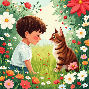 소년과 반려묘