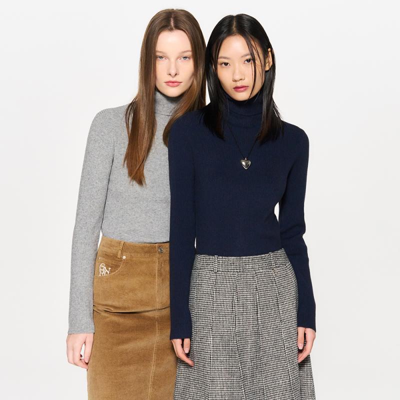 제너럴아이디어 WOMAN 리브드 터틀넥 풀오버 WBC4L05535