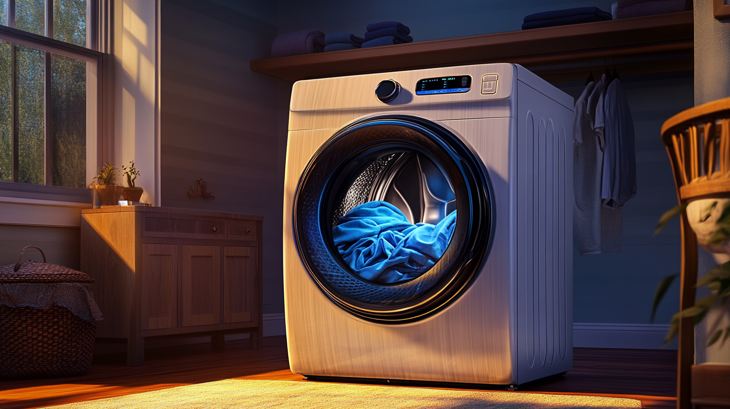 활기 넘치는 가족 홈 환경에서 대량의 세탁물을 효율적으로 처리하는 대형 삼성 세탁기