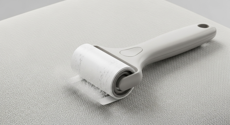 테이프의 접착면을 보풀이 있는 부분에 대고 꾹꾹 누른다 1