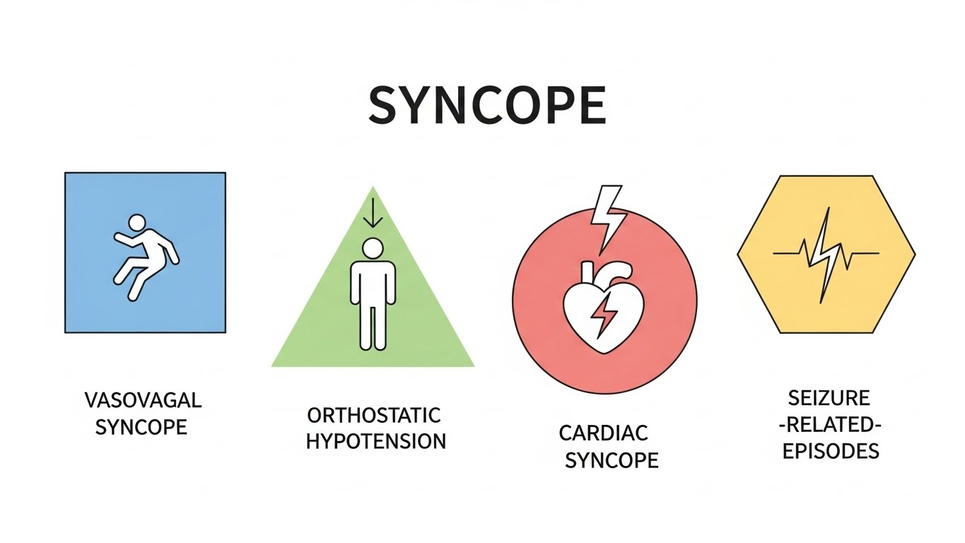 상징적인-아이콘과-간단한-기하학적-단면을-사용하여-다양한-유형의-실신을-시각적으로-비교하는-깔끔하고-간결한-의료-인포그래픽입니다.