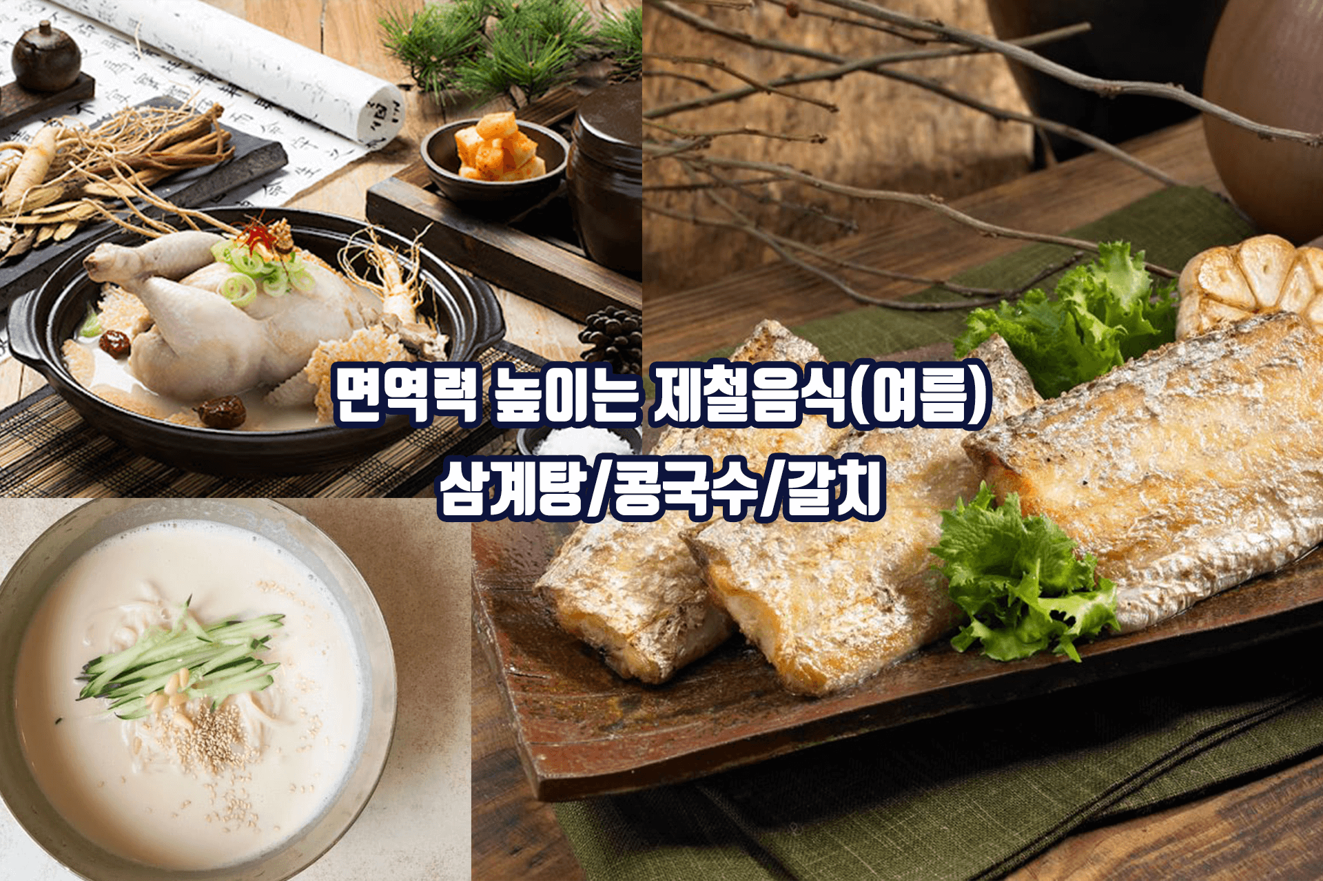 면역력 높이는 여름 제철음식 - 삼계탕 콩국수 갈치