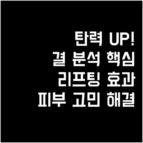리프팅 효과 높이는 피부 탄력과 결 ..