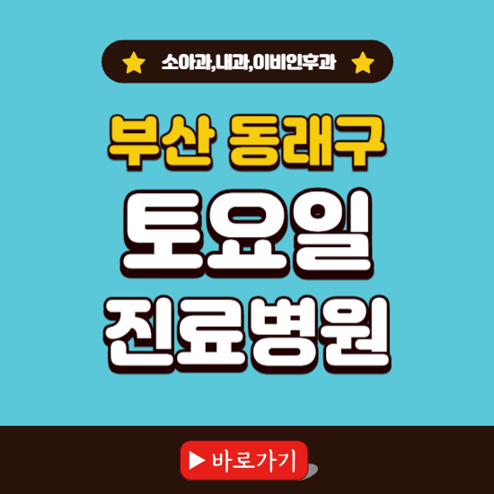 부산 동래구 토요일 진료 병원 찾기 ❘ 주말 문여는 소아과, 내과, 이비인후과 리스트