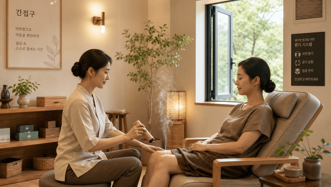 쑥뜸방에서 온열 체험을 할 때 환기와 피부 반응을 함께 확인해야 하는 상황