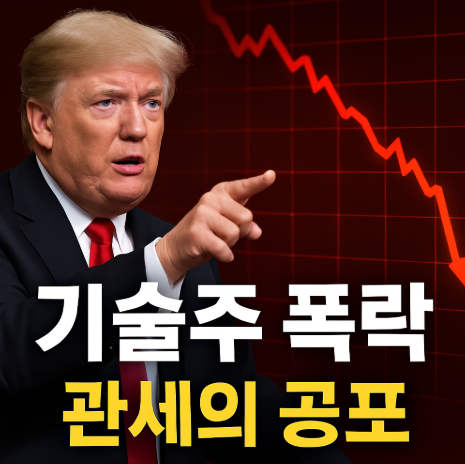 트럼트 관세 여파로 주가 하락 그래프 표현