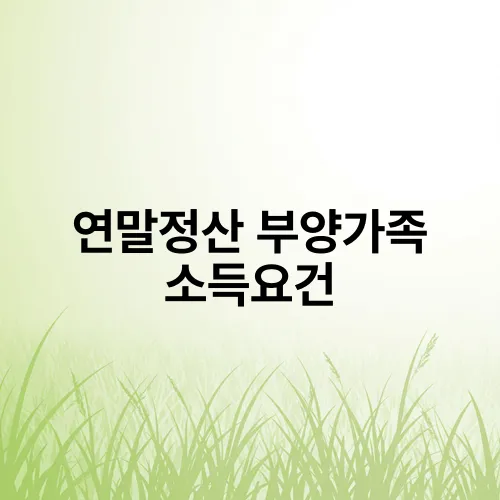 연말정산 부양가족 소득요건