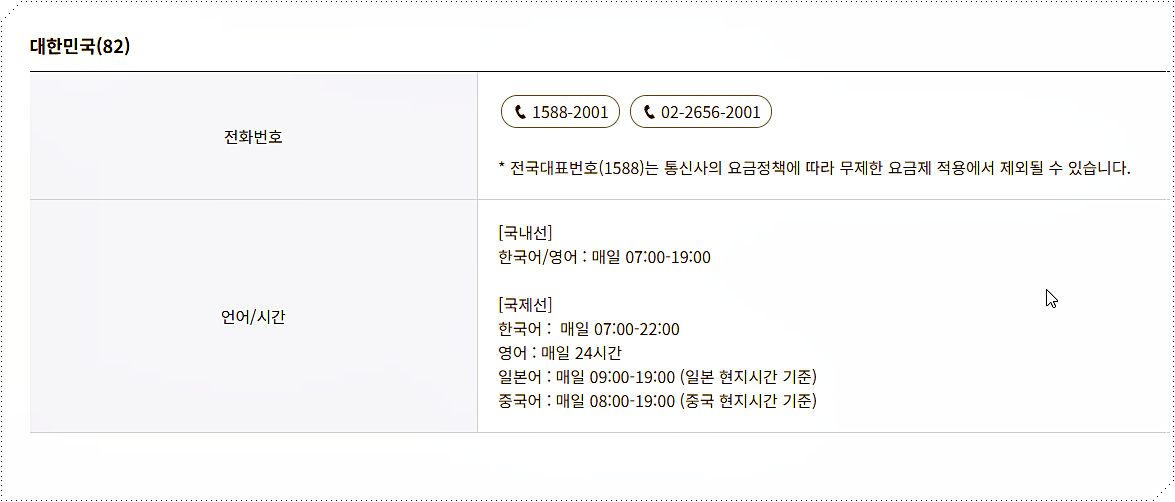 고객센터 전화번호