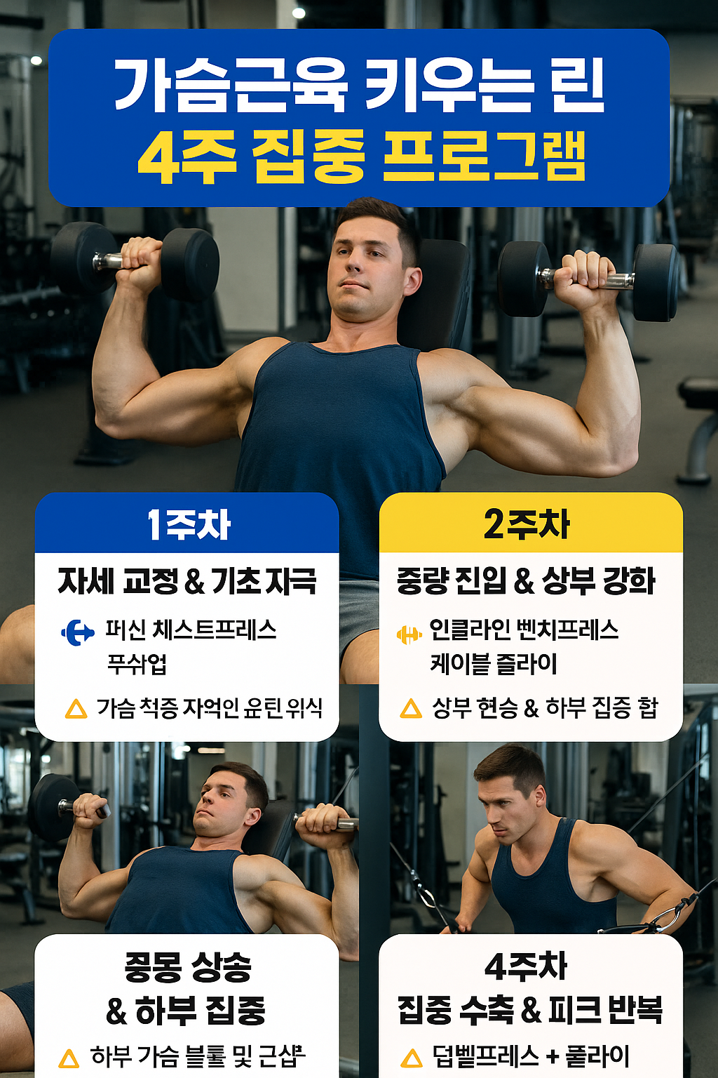 1.가슴근육 키우는 루틴: 4주 집중 프로그램