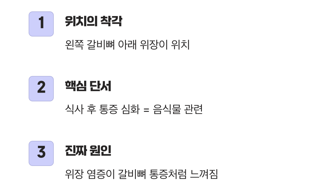 범인은 갈비뼈가 아니에요