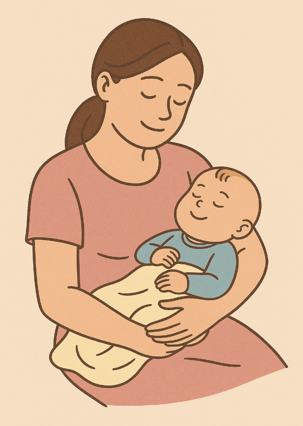 신생아 수유 후 잠든 모습 사진