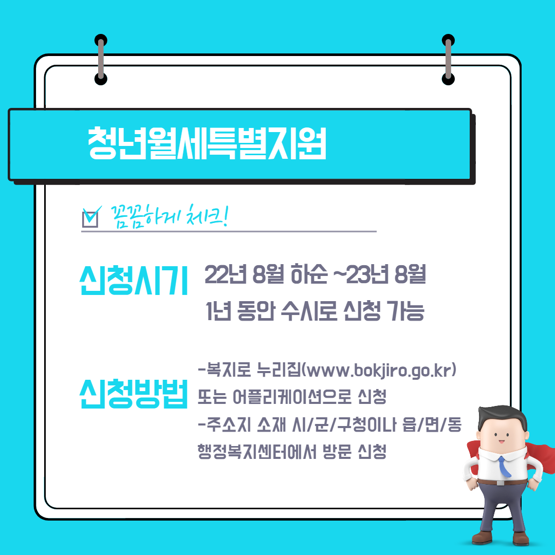 청년월세특별지원 지원대상, 지원금액