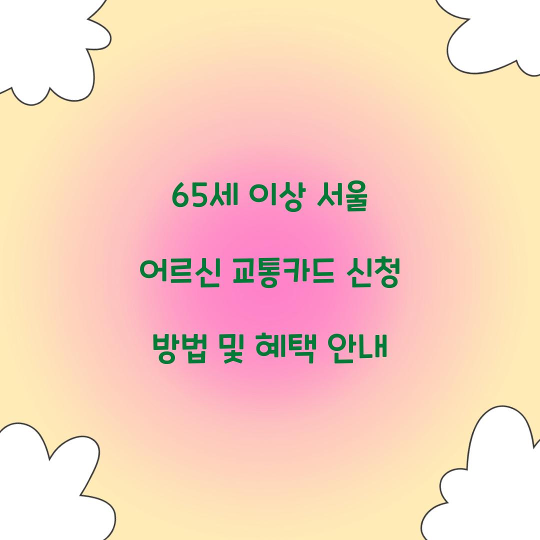 65세 이상 서울 어르신 교통카드