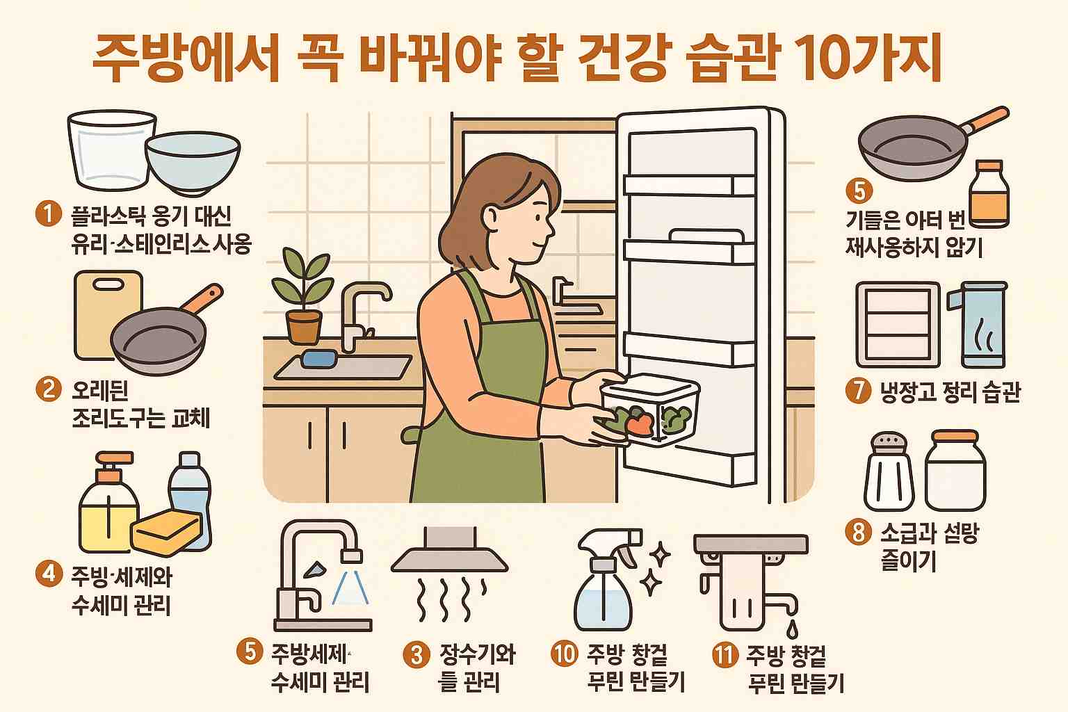 주방에서 꼭 바꿔야 할 건강 습관 10가지 ❘ 가족 건강을 지키는 생활 가이드